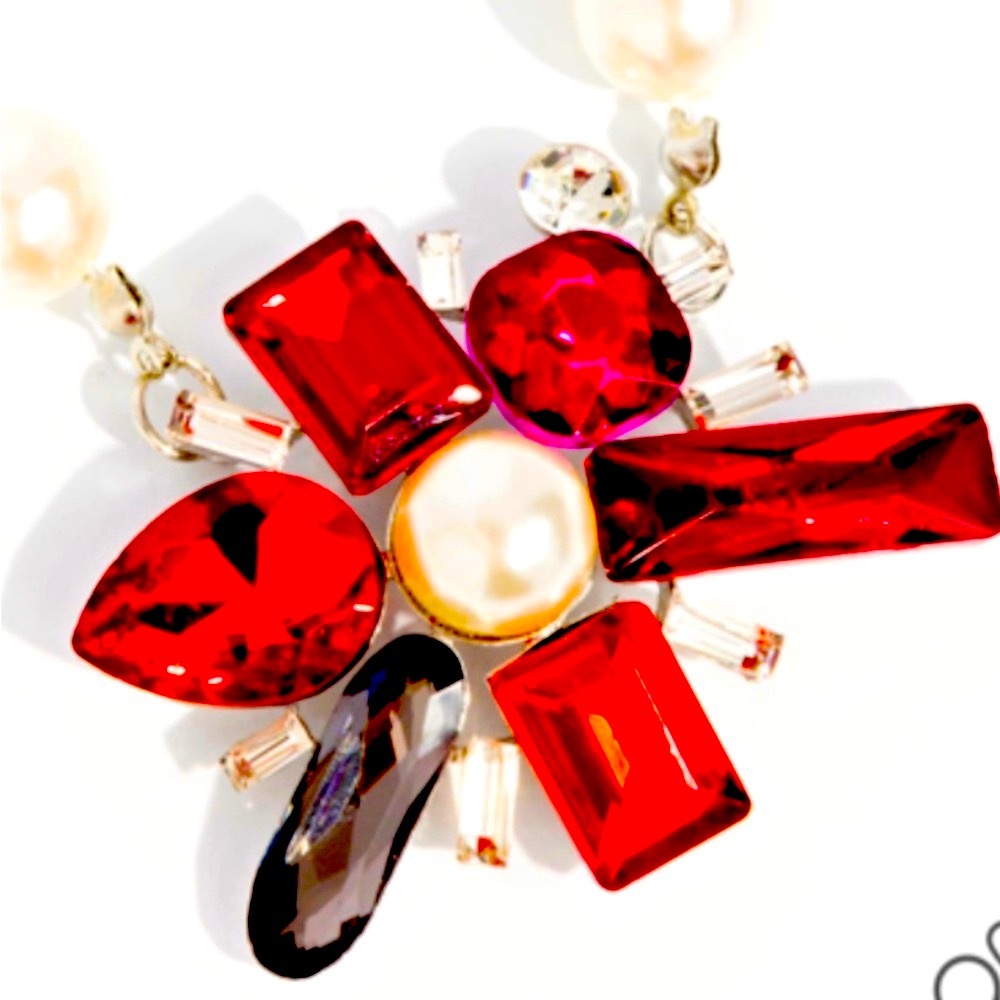❤️⚪️❤️ “PRISMATIC POTENTIAL” RED NECKLACE WITH EARRINGS ~ PAPARAZZI❗️ ❤️⚪️❤️